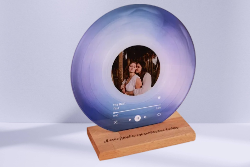 Personalized Vinyl Record Photo Acrylic Song Plaque: Ideal Gifts for Anniversaries, Birthdays, and Christmas